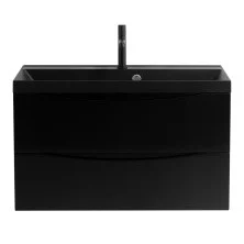 BelBagno Тумба с раковиной MARINO 90 см, подвесная Nero Lucido, чёрная раковина