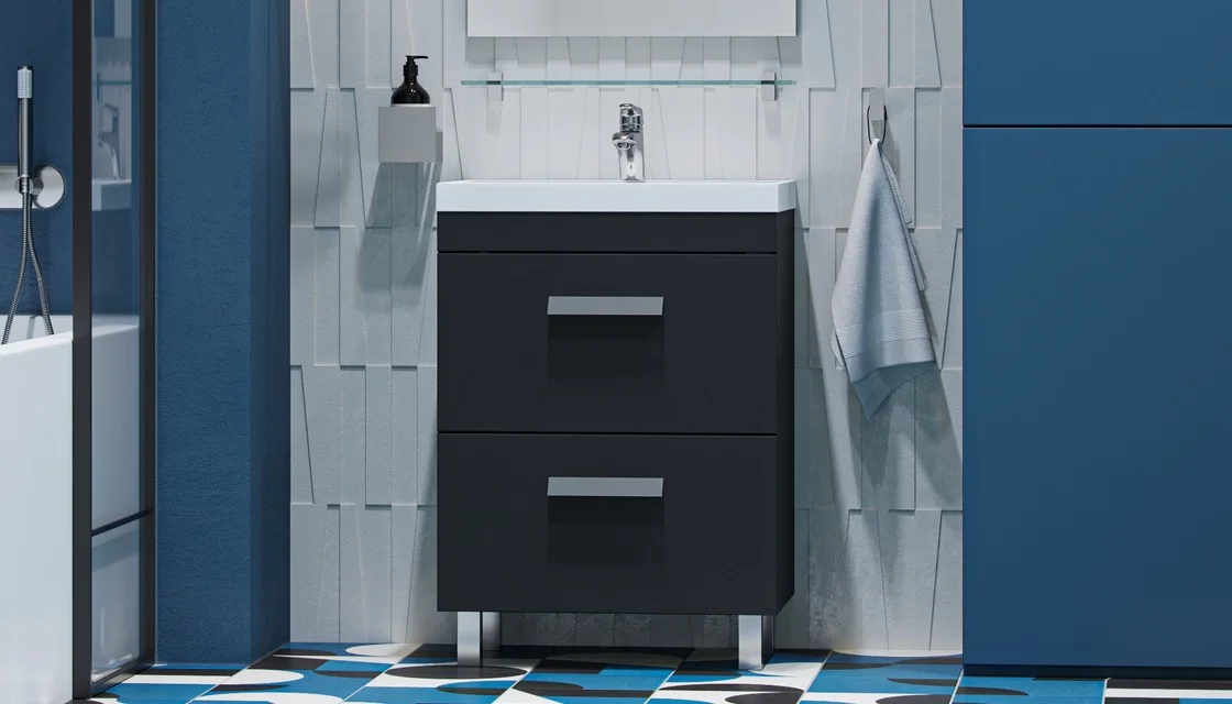 Приобрести тумба напольная с раковиной velvex orlando 60 см графит tnorl.60-232