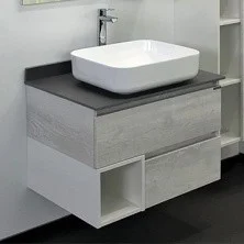 Сomforty Тумба со столешницей и раковиной Прага-75 дуб белый