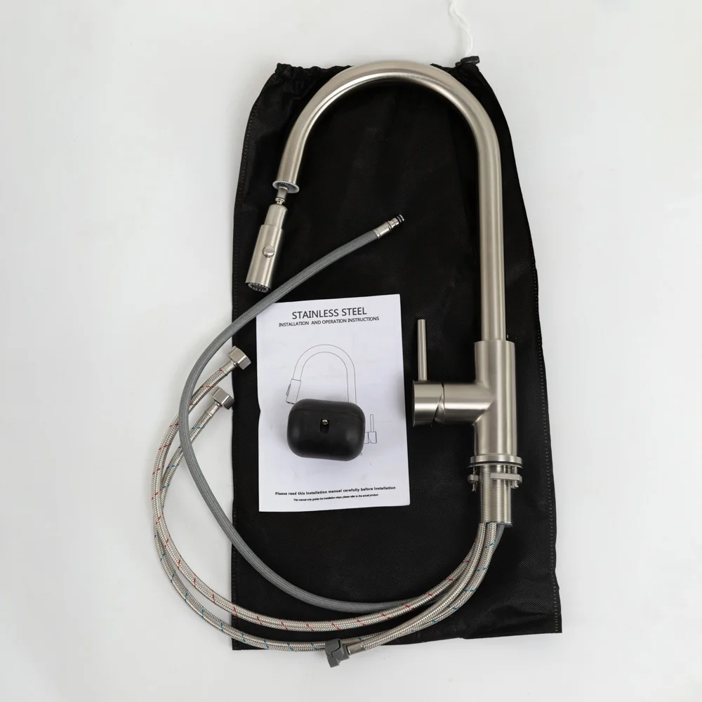 Приобрести belbagno смеситель для кухни с выдвижной лейкой, сатин bb-lam31b-in