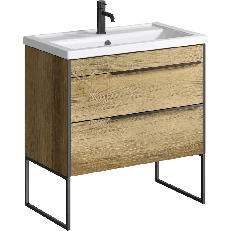 Приобрести тумба напольная с раковиной aqwella fargo 80 см, дуб балтийский frg0108db/frgn440