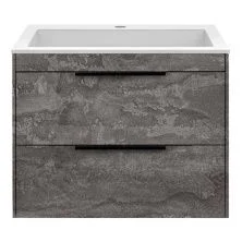 Vincea Тумба подвесная Chiara 60 см, серый камень с белой раковиной VMC-2C2600GS;VCB-13600W