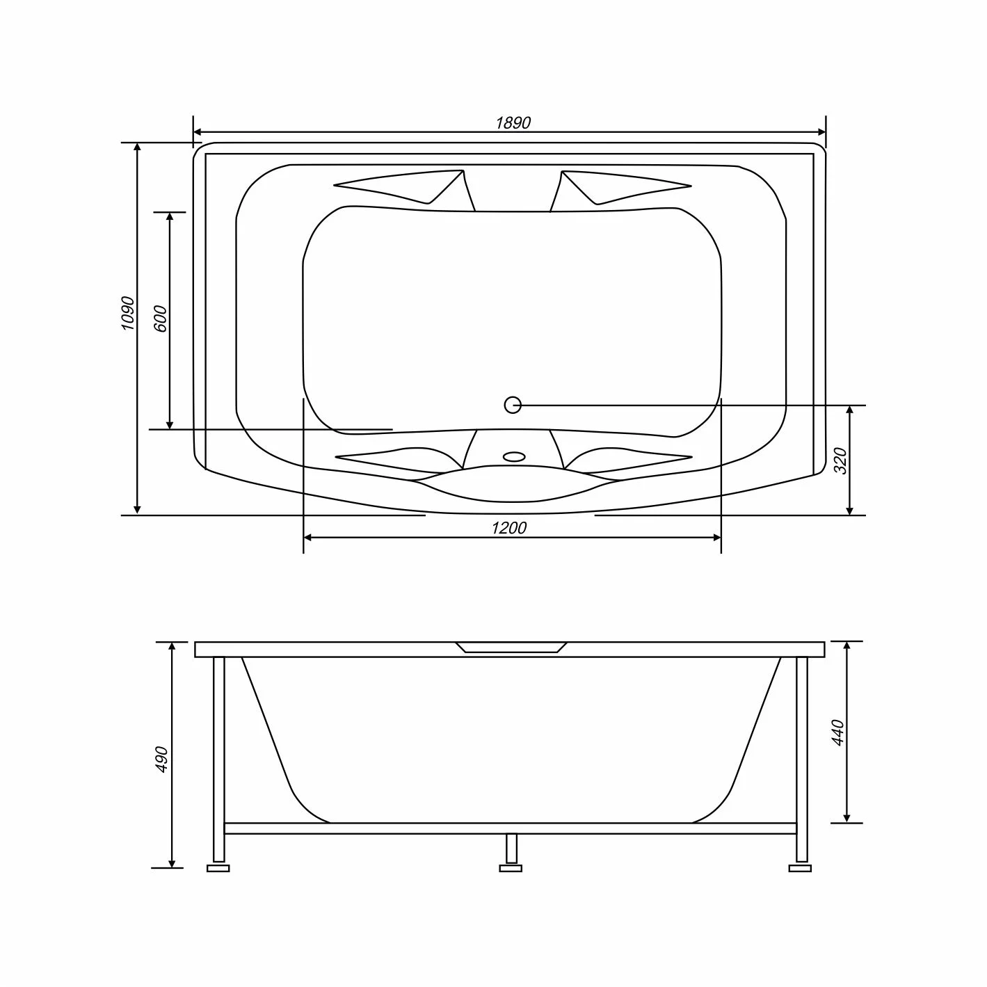 Приобрести mirsant ванна акриловая sole delta 190*109 см, белая, ут000043882