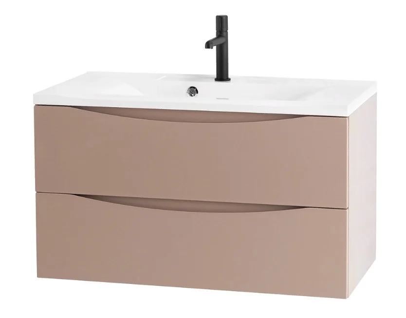 Приобрести тумба подвесная с раковиной belbagno marino-900-2c-so-cl-p 90 см, cappuccino lucido