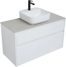 Aquanet Тумба со столешницей Lite 100 см, белая (2 ящика)