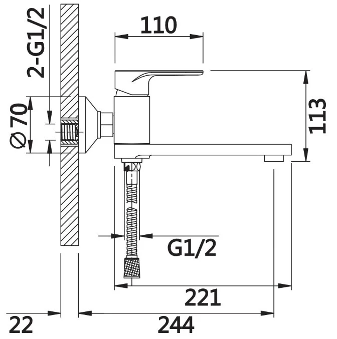 Приобрести смеситель для ванны vieir ergo с ручным душем, черный v043532c