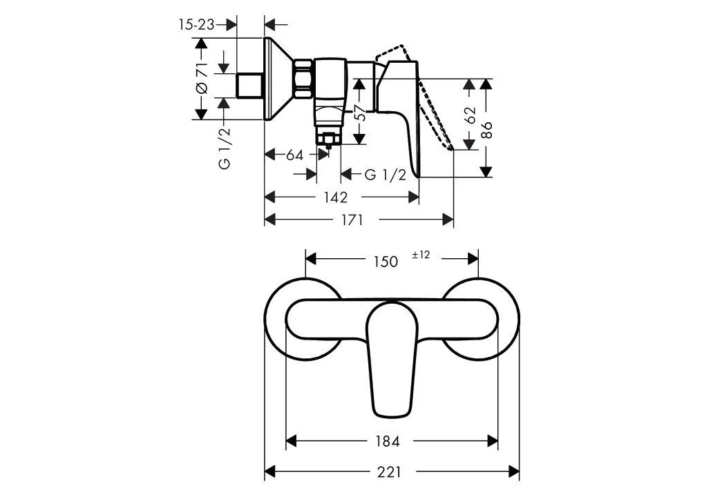 Приобрести смеситель для душа hansgrohe talis e 71760000