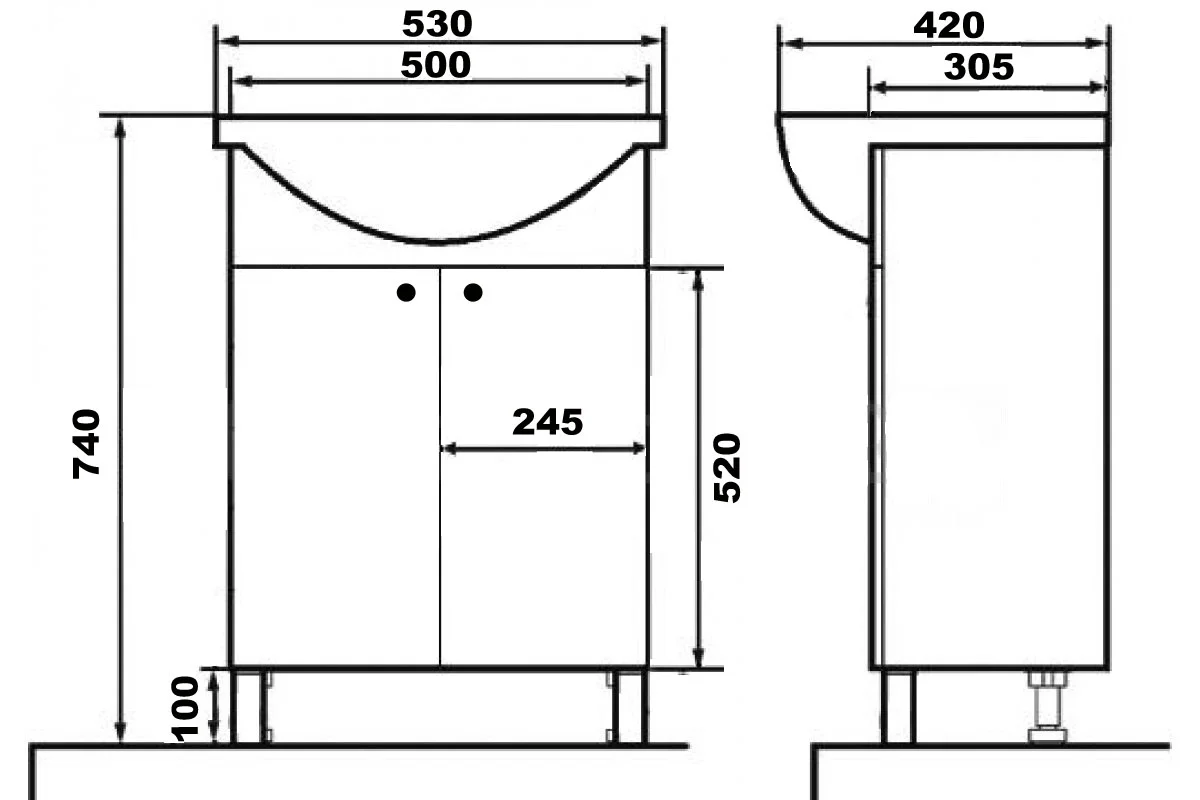 Приобрести loranto тумба напольная с раковиной моника new 50х80 см, белая (cs00076238)