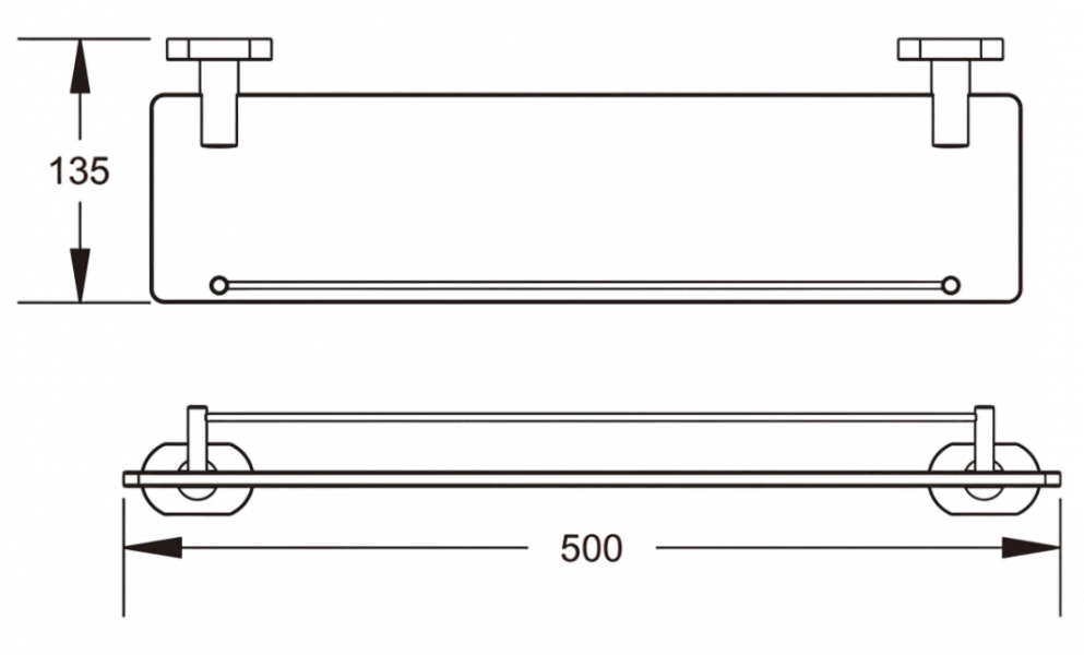 Приобрести стеклянная полка vieir v5121c черный