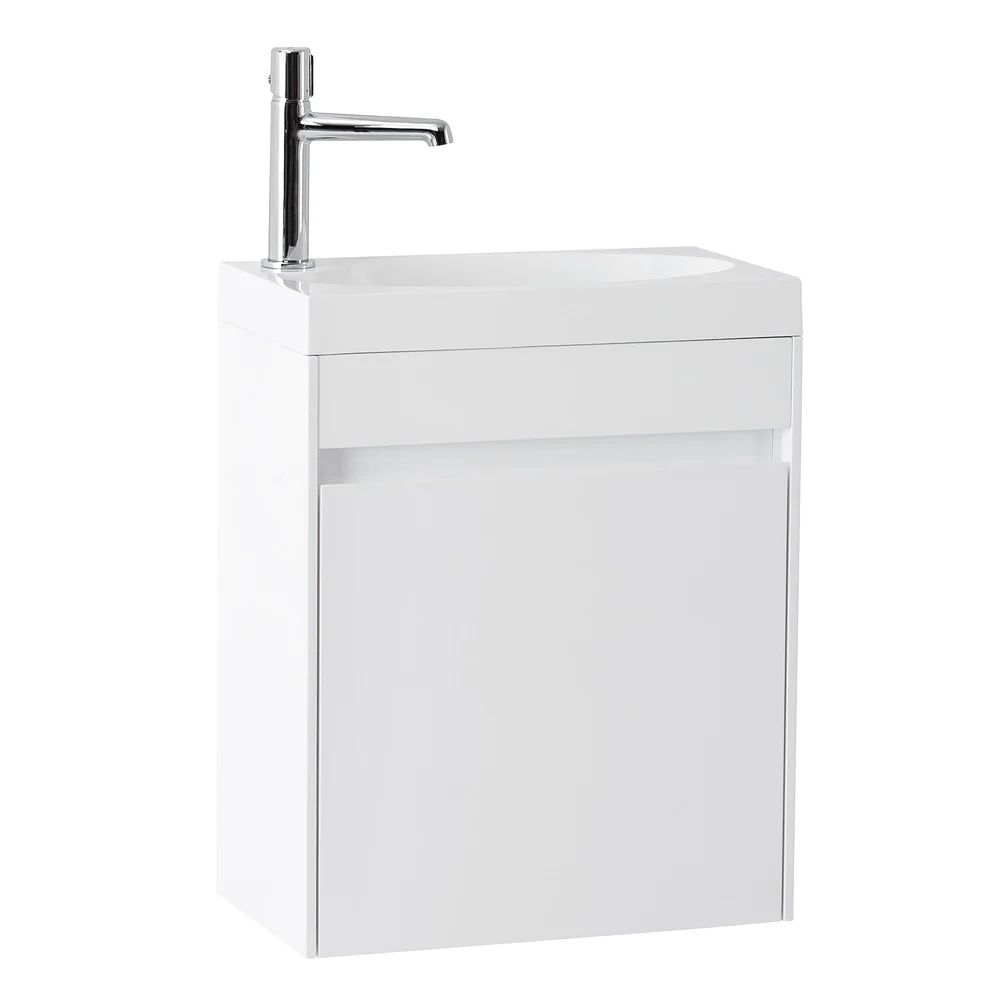 Приобрести belbagno тумба с раковиной pietra mini 46 см, подвесная с дверью 46-r bianco lucido, белая раковина