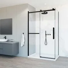 Vincea Душевое ограждение Como Soft 110х100 см, прозрачное, черное VSR-1CS1011CLB