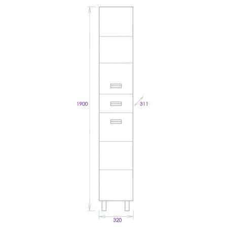 Приобрести onika пенал напольный балтика black 190 32см, 403220