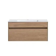 Vincea Тумба подвесная Chiara 100 см, дуб натуральный с белой раковиной VMC-2C100NO;VCB-13100W