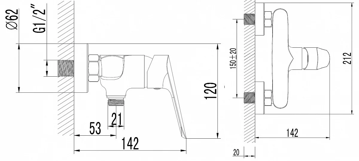 Приобрести смеситель для душа azario campo 212мм, хром az-kx338275c