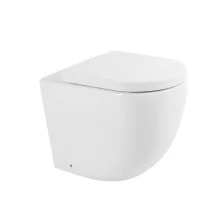 BelBagno Унитаз безободковый приставной SFERA-R с сиденьем дюропласт, микролифт, белый BB2141CBR/BB865SC