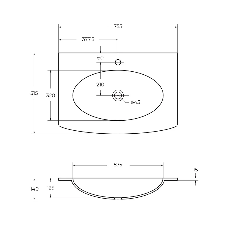 Приобрести cezares тумба подвесная с раковиной elettra 75 см bianco opaco, стекло, белая 55521