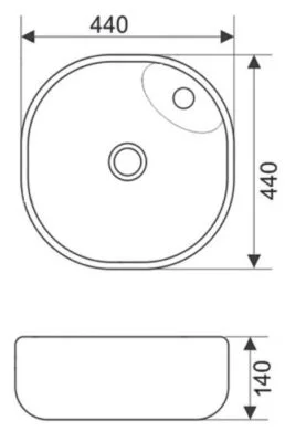 Приобрести раковина накладная ceramalux 43 см 9442