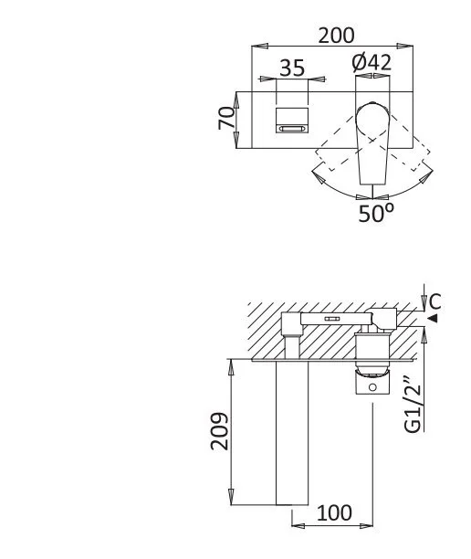Приобрести cezares смеситель для раковины nautic, скрытый монтаж, черный матовый nautic-bli-nop
