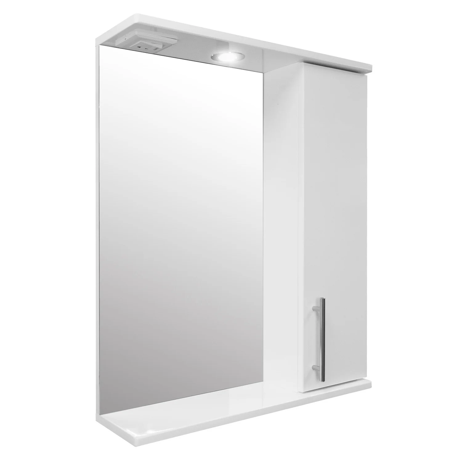 Приобрести loranto зеркало-шкаф karina 60 600х745х170 подвесной, с подсветкой, правосторонний, белый (cs00086509)