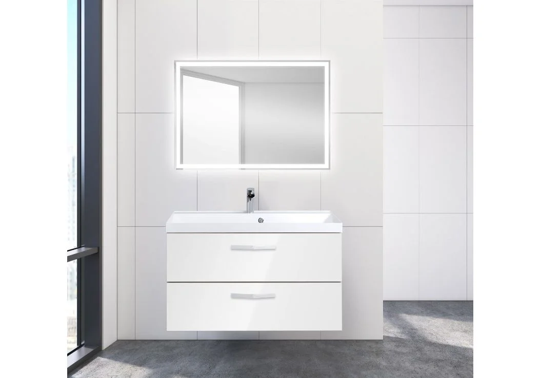 Приобрести тумба подвесная с раковиной belbagno aurora-900-2c-so-bl 90 см, bianco lucido