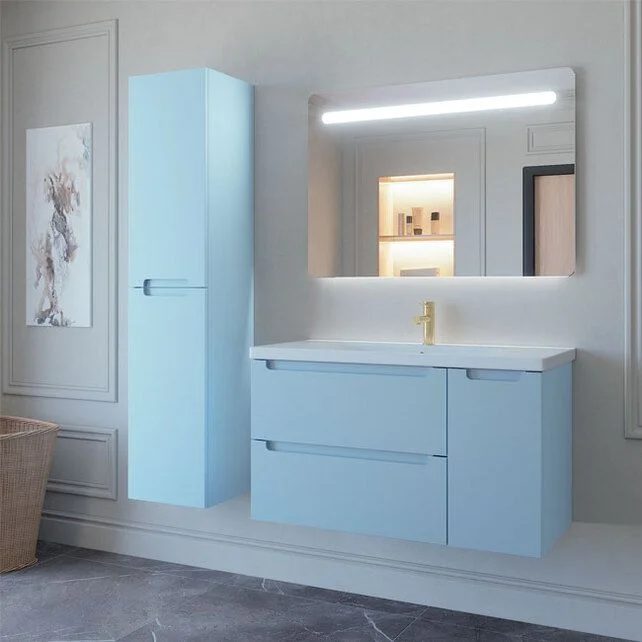 Приобрести caprigo тумба с раковиной termin-smalty 100 см, правая, голубая, эмаль