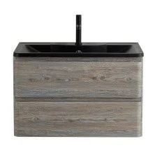 BelBagno Тумба с раковиной ALBANO 80 см, подвесная Pino Scania, чёрная раковина