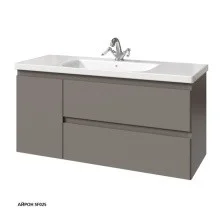 Caprigo Тумба с раковиной подвесная Forte 120 см, левосторонняя, темно бежевая 36117L-SF025