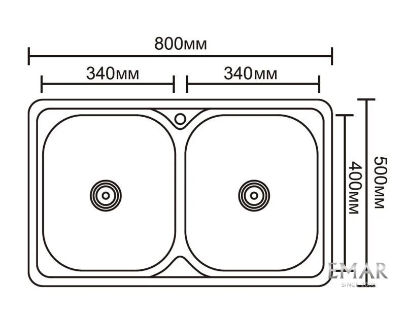 Приобрести emar кухонная мойка 80х50 см, хром emar 8050в