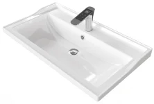 Mirsant Раковина Conte 100 см, литьевой мрамор, белая УТ000084770