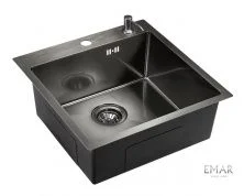 Emar Кухонная мойка 50х50 см, графит EMB-117A PVD Nano Dark