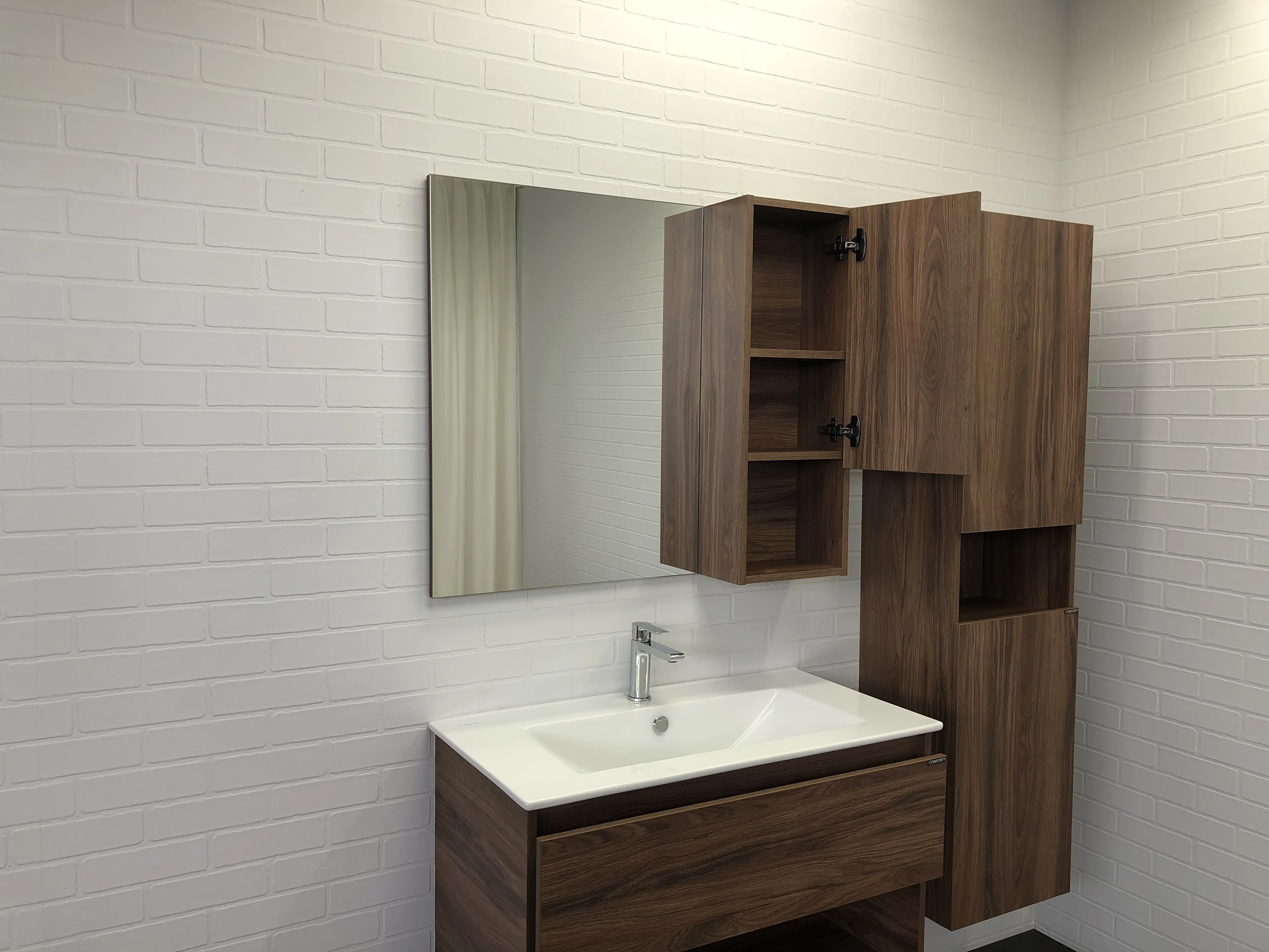 Приобрести сomforty зеркало-шкаф "бордо-90", дуб темно-коричневый