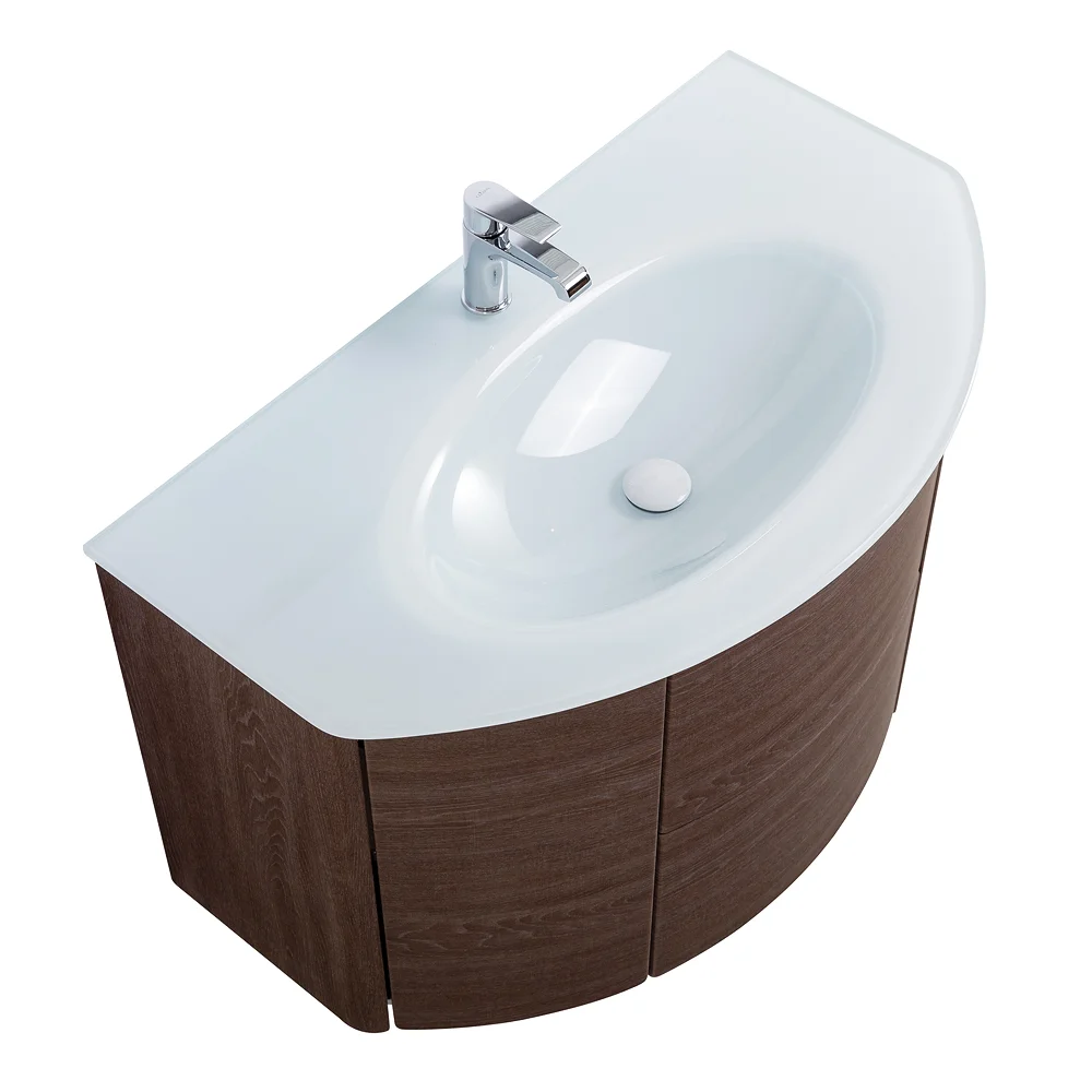 Приобрести cezares тумба подвесная с раковиной eden 91 см rovere scuro soft, стекло, коричневая 55070