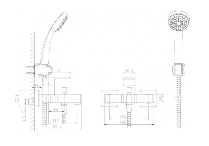 Приобрести смеситель для ванны bravat riffle f672106c-b