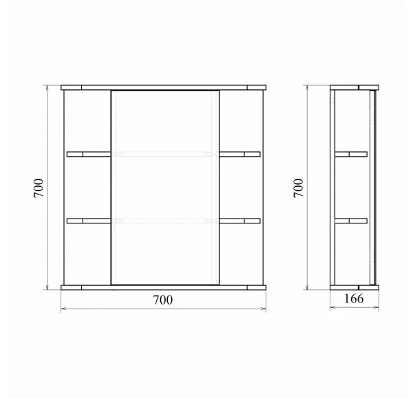 Приобрести mirsant зеркало шкаф глория 70/2 см, белый, правый ут000017584