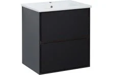 Aquanet Тумба с раковиной Милан 60 см, черный глянец