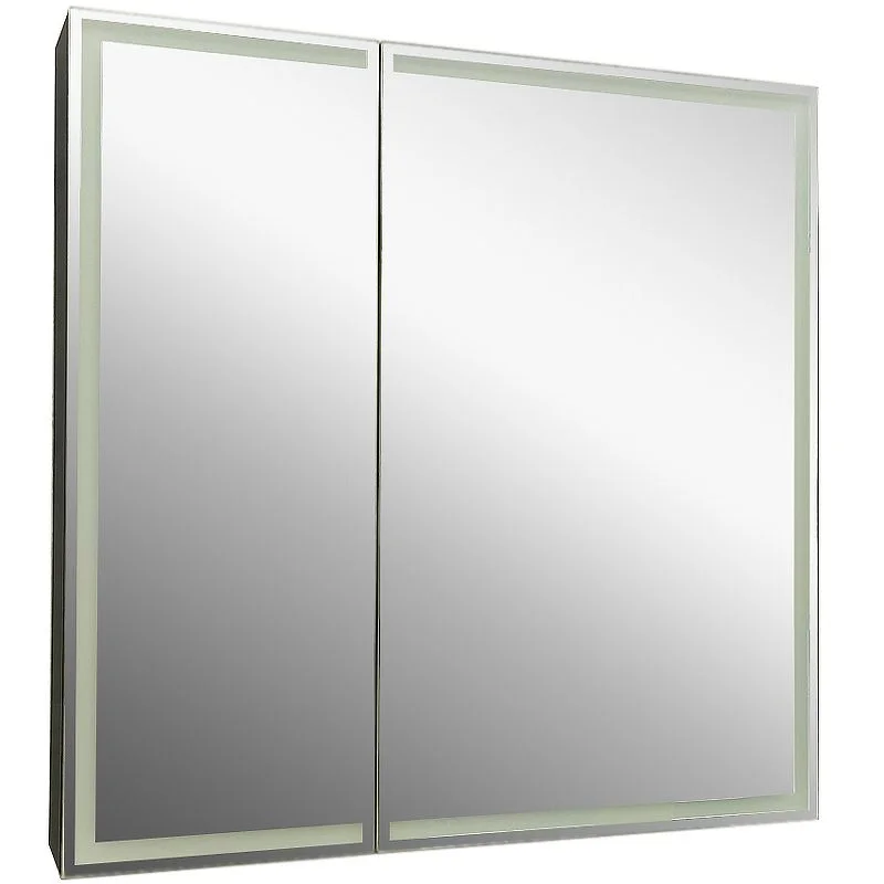 Приобрести continent зеркало шкаф с подсветкой mirror box black 80х80 см, сенсорный включатель, черное