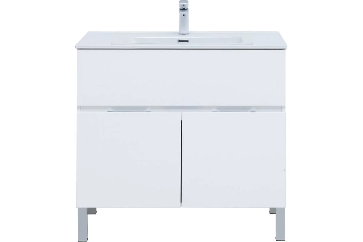 Приобрести aquanet тумба с раковиной алвита new 90 см, 1 ящик, 2 дверцы, белая матовая