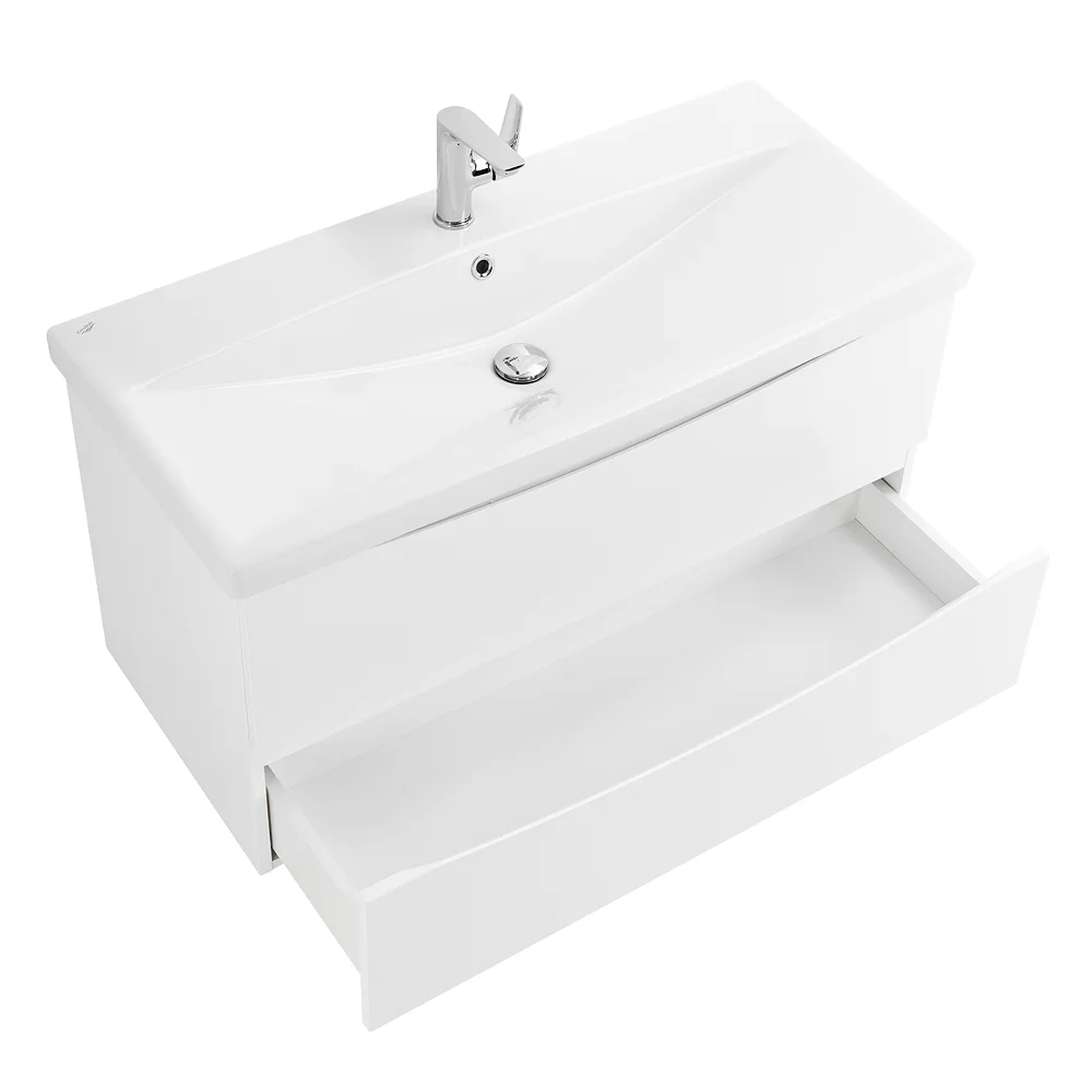 Приобрести belbagno тумба с раковиной marino-cer 100 см, подвесная bianco lucido , белая раковина