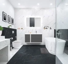 Cezares Тумба подвесная с раковиной BELLAGIO 106 см Grigio nuvola, правосторонняя, серая 55301