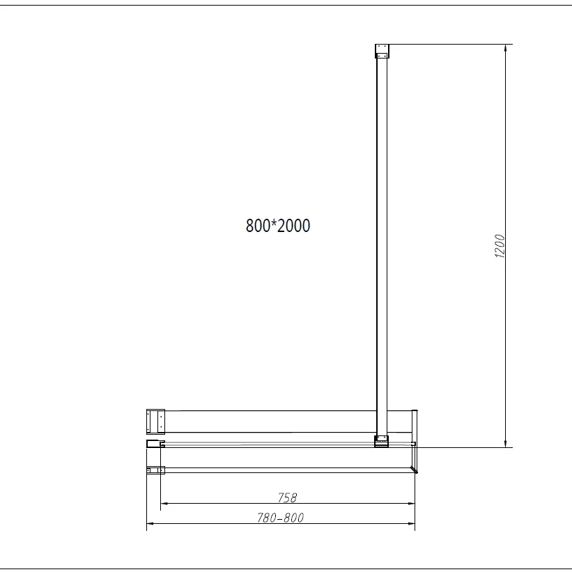 Приобрести vincea душевая перегородка walk-in 80 см, тонированная, черная vsw-4hr800cgb