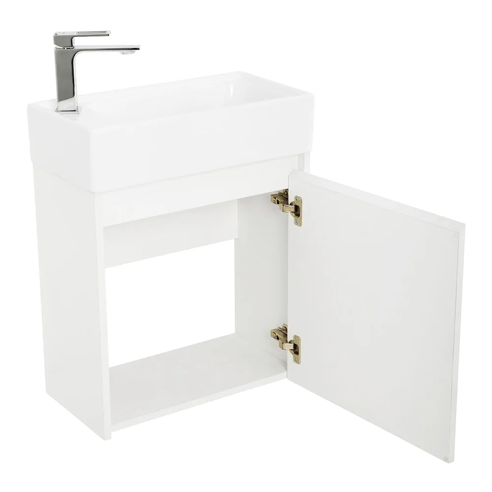 Приобрести belbagno тумба с раковиной kraft mini 50 см, подвесная bianco opaco правосторонняя, белая раковина