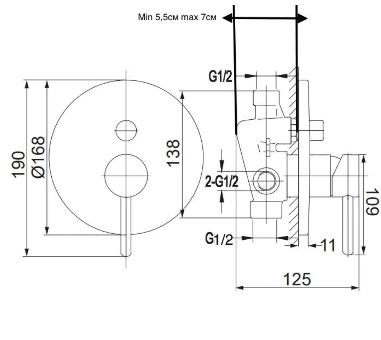 Приобрести grocenberg встраиваемая душевая система, хром gb5001cr