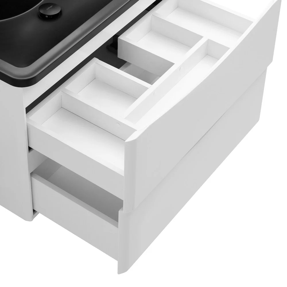 Приобрести belbagno тумба с раковиной acqua 80 см, подвесная bianco lucido, чёрная раковина