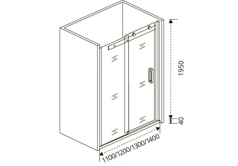 Приобрести дверь душевая bas altair wtw-140-c-ch 140 см