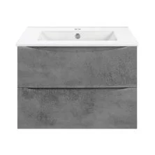 Vincea Тумба подвесная Mia 60 см, бетон с белой раковиной VMC-2MC600BT;VBS-13960