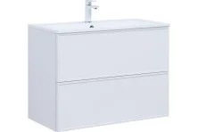 Aquanet Тумба с раковиной Арт 90 см, белая матовая
