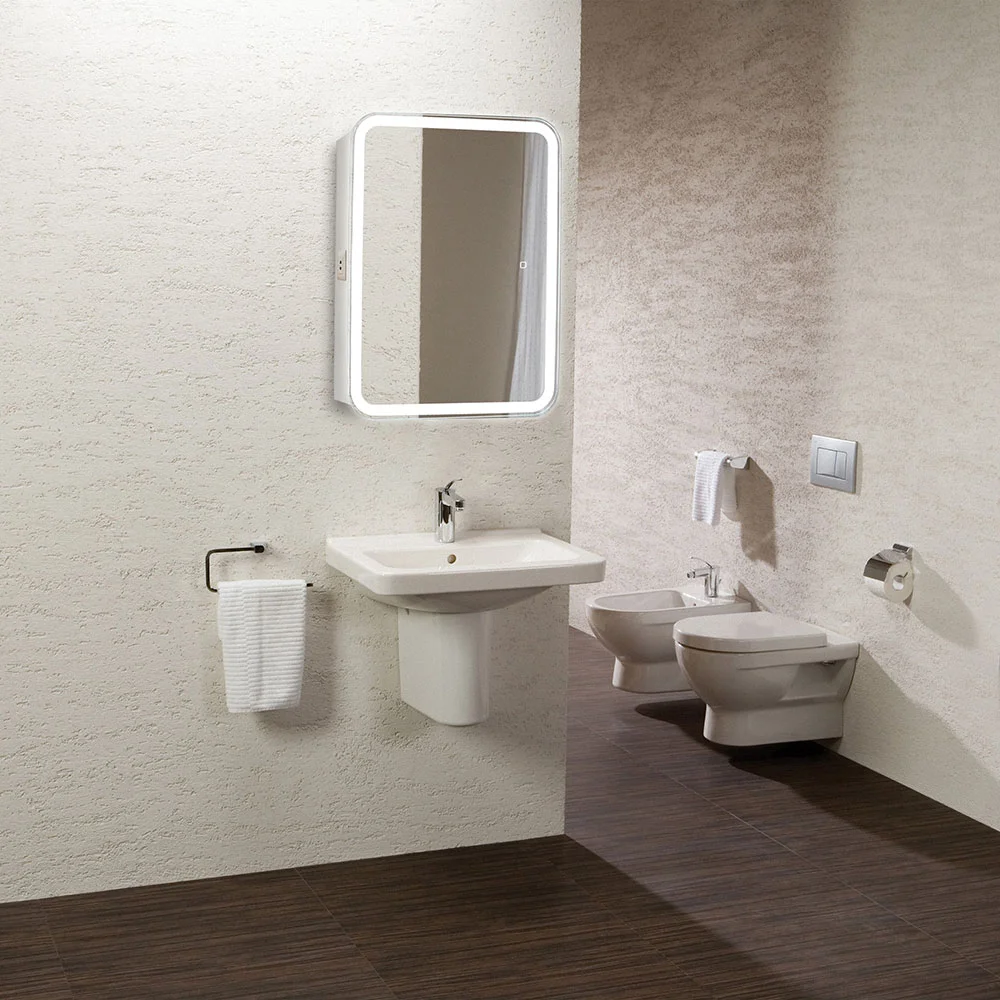 Приобрести зеркало-шкаф azario soho 50х100 см. с подсветкой, сенсорный вкл. диммер, белый led-00002515