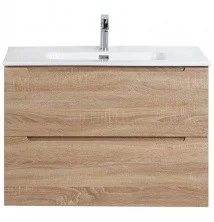 Тумба подвесная с раковиной BelBagno ETNA-800-2C-SO-WO-P 80 см, Rovere Bianco