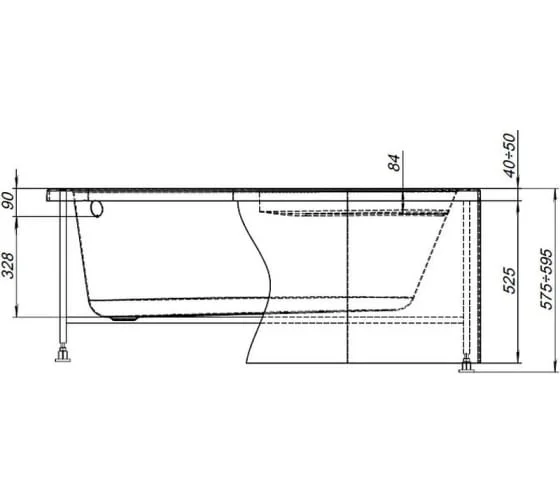 Приобрести aquanet каркас для акриловой ванны, сварной mia 140x80 см l/r