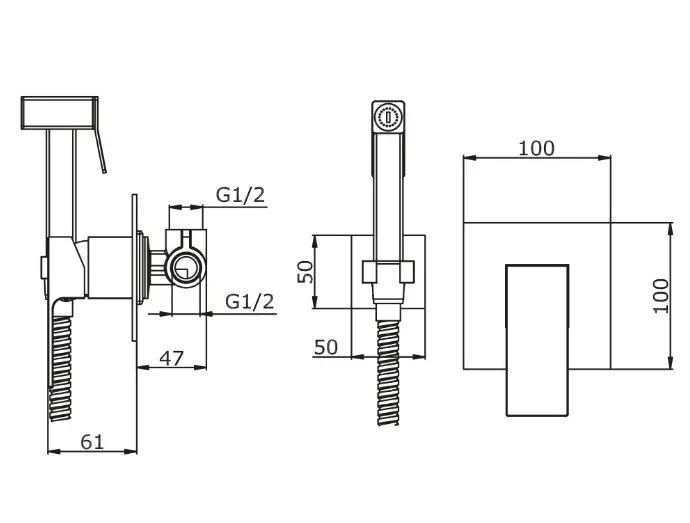 Приобрести смеситель с гигиеническим душем, встраиваемый vieir cielo, хром v393553